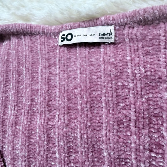 SO Women's V-Neck Sweater in Pink - Picture 3 of 3